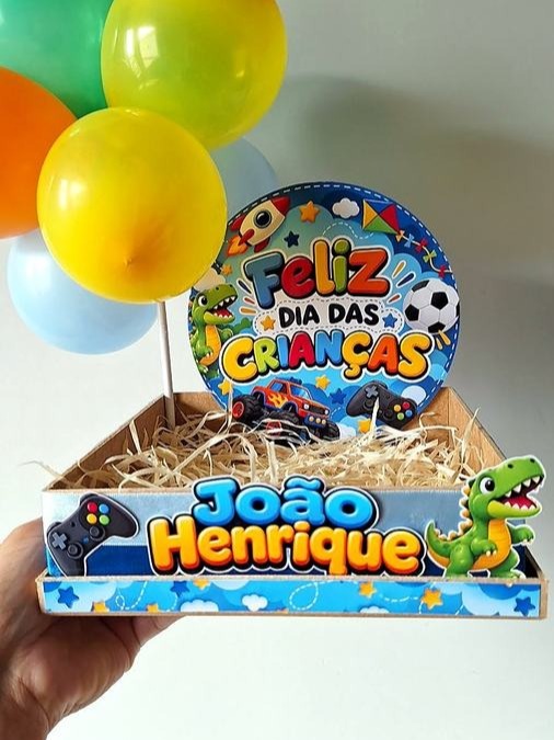 Caixa Doce Afeto personalizada para o Dia das Crianças com balões, Renovarte Personalizados em Volta Redonda